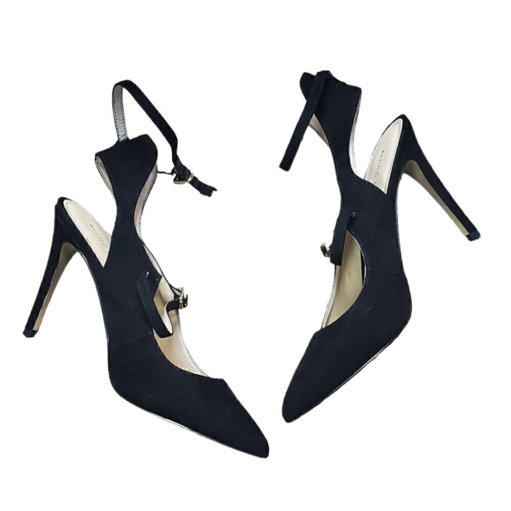 Marc Fisher Black Velvet Strappy Heels
